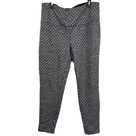Chicos Zenergy Gray Black Polka Dot Herringbone Pull On Pants Skinny 3/ 16 / 18 - Picture 1 of 16